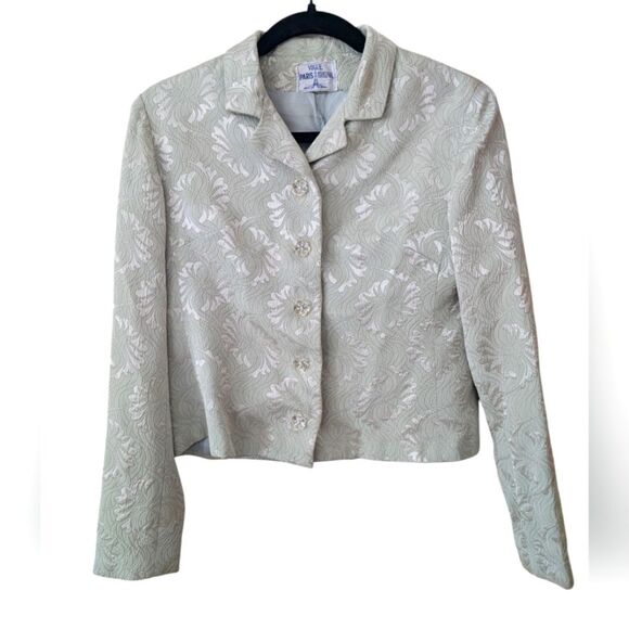 Vintage 60s Vogue Paris Original Brocade Handmade Blazer Size Small - Picture 1 of 11